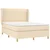 Vidaxl Box spring postelja z vzmetnico krem 140x200 cm blago