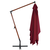 Konzolni vrtni suncobran s drvenim stupom 400 x 300 cm bordo