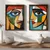 WallXpert set uramljenih MDF slika NAL201-46, kubistički portreti lica u živim bojama, 2 x 35,5 x 47 cm