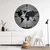 WallXpert metalni zidni ukras 5139, mapa sveta u kružnoj mreži, 60 x 60 cm, crni