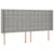 Vidaxl Box spring postelja z vzmetnico LED sv. siva 200x200 cm blago