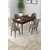 Hanah Home trpezarijski set Rut, sto na razvlačenje i 4 stolice, ploča u dekoru drveta Baroque, siva tkanina Babyface