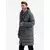 Ombre Mens long quilted jacket with lapels and lining - graphite