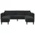 Sofa 3 pcs Crna 250 x 188 x 76 cm Baršun