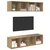 Set TV komoda Zidne 2 pcs Umjetnički hrast 37 x 37 x 142,5 cm