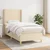 Vidaxl Box spring postelja z vzmetnico krem 90x200 cm blago