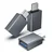 OTG adapter Techsuit SlateVolt A8 USB-A v USB-C 5Gbps, 3A, aluminij - siv