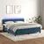 Vidaxl Box spring postelja z vzmetnico LED temno modra 180x200cm žamet