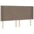 Krevet box spring s madracem LED smeđesivi 200x200 cm tkanina