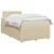 vidaXL Postelja boxspring z vzmetnico Krem 120 x 200 cm Blago