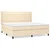 Vidaxl Box spring postelja z vzmetnico krem 200x200 cm blago