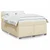 Vidaxl Box spring postelja z vzmetnico krem 140x200 cm blago