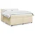 Vidaxl Box spring postelja z vzmetnico krem 180x200 cm blago