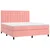shumee Box spring postelja z vzmetnico LED roza 180x200 cm žamet