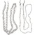 Multifunctional Chain with Pearls 2-Pack - Silver Colors