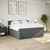 Vidaxl Box spring postelja z vzmetnico temno siva 200x200 cm blago