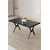 Hanah Home trpezarijski sto Zerra, 130 × 80 cm, ploča u dekoru crnog mermera, crne noge