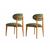 HANAH HOME Set 2 stolice Lionte Green Dark Oak