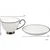 Komplet dveh belih porcelanastih skodelic s srebrnimi elementi kot darilo