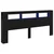 LED glava kreveta s policom Crni hrast 220 x 18,5 x 103,5 cm
