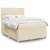 Vidaxl Box spring postelja z vzmetnico krem 140x190 cm blago