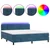 Vidaxl Box spring postelja z vzmetnico LED temno modra 160x200cm žamet