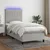 Vidaxl Box spring postelja z vzmetnico LED sv. siva 100x200 cm blago