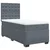 Vidaxl Box spring postelja z vzmetnico temno siva 90x200 cm žamet