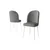 Hanah Home set trpezarijskih stolica Aste 2 kom, siva tkanina Babyface, bele metalne noge