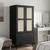 Komoda SENJA crna izgled ratana 90x55x175 cm masivna borovina