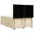 Vidaxl Box spring postelja z vzmetnico krem 140x190 cm blago