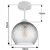 BRILAGI - LED plafonski luster R GLASS 1xE27/60W/230V pr. 18 cm bela/dimna siva