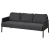 GLOSTAD Sofa trosed, Knisa tamnosiva