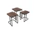 Hanah Home Set klub stolova, 3 komada Ce Metal Zigon Orah