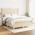 Vidaxl Box spring postelja z vzmetnico krem 140x200 cm blago