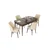 Hanah Home trpezarijski set Nef, sto na razvlačenje i 4 stolice, ploča u dekoru drveta Baroque, krem tkanina Jerry