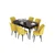 Hanah Home Set Trpezarijski sto i 6 stolica Eva, Žuto-crni