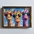 WallXpert uramljena MDF slika NAL175-46, tri žirafe sa sunčanim naočarima, 35,5 x 47 cm