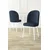 Hanah Home set trpezarijskih stolica Aste 2 kom, antracit tkanina Babyface, bele metalne noge