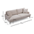 Atelier del Sofa Papira Sofa, 3 Sedišta, Bež