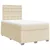 Vidaxl Box spring postelja z vzmetnico krem 120x200 cm blago
