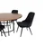 Venture Design Jedilna miza in stol komplet Copenhagen miza 75x140x140 cm stol 66x88,5x50 cm rjava črna