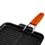 Grill pan, cast iron, 21x21 cm, Orange handle - LAVA
