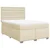 Vidaxl Box spring postelja z vzmetnico krem 160x200 cm blago