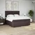 Vidaxl Box spring postelja z vzmetnico temno rjav 200x200 cm blago