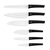 Klarstein Kissaki, 7-djelni set noževa, magnetski stalak, neprijanjajuća površina, vvaloviti oblik, bijela boja