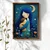WallXpert uramljena MDF slika NAL035-70, majka grli dete pod mesecom, stil vunene aplikacije, 50 x 70 cm