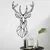 WallXpert metalni zidni ukras 5038, geometrijska glava jelena, 56 x 90 cm, crni