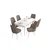Hanah Home Set Trpezarijski sto i 6 stolica Are, Bež-beli