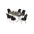 Hanah Home Set Trpezarijski sto i 6 stolica Lai, Crni